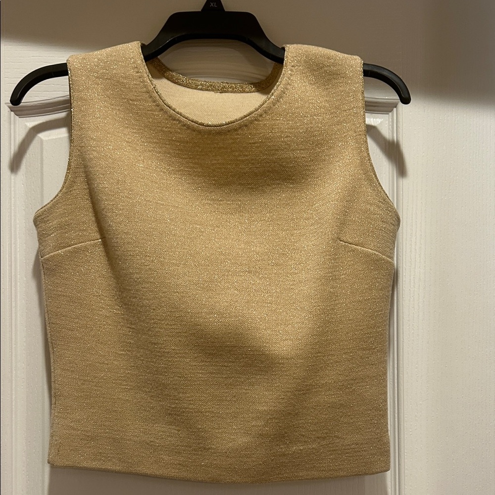 Elegant Gold Sleeveless Top
